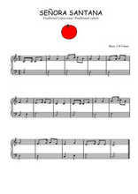 Téléchargez l'arrangement pour piano de la partition de Senora Santana en PDF